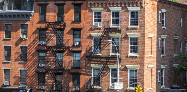 New York, Chelsea apartments seen from the High Line park.