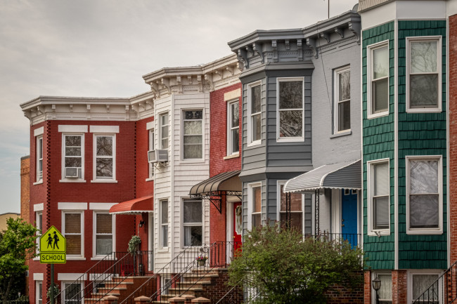 A row of apartments in Kensington, Brooklyn.