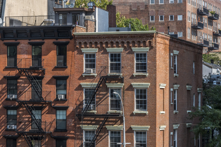 Chelsea neighborhood street,New York, Manhattan, NYC - stock photo