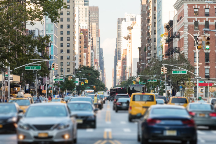 Cars in New York City.