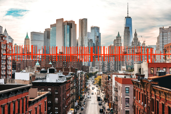 Lower Manhattan skyline and Chinatown