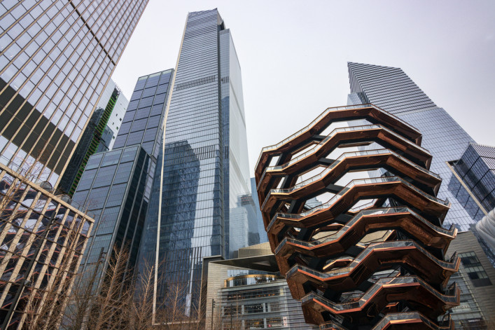 The Vessel and other buildings in Manhattan's Hudson Yards