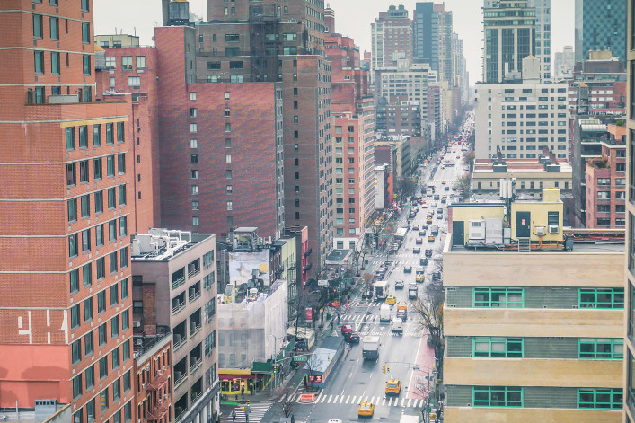 A view of Midtown Manhattan from above.