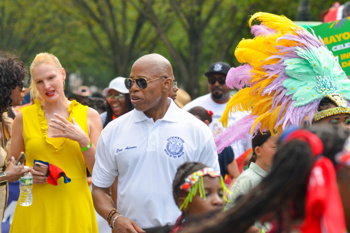 NYC Mayor Eric Adams participates in the annual West Indian Day parade in Brooklyn September 2023