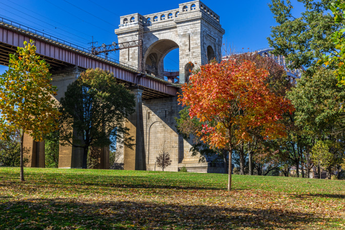 Hell Gate Bridge in Astoria Park