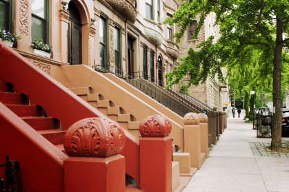 a brownstone in Harlem, Manhattan