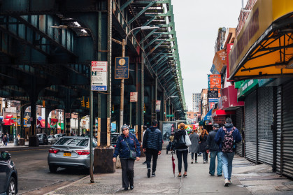 Brighton Beach, New York, under the elevated subway