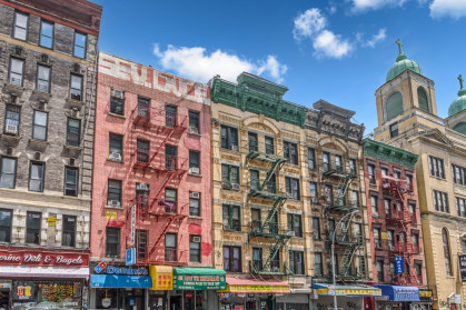 apartment buildings on Catherine Street in Lower Manhattan