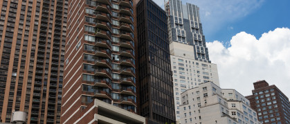 Apartment buildings in the Lincoln Square neighborhood of New York City