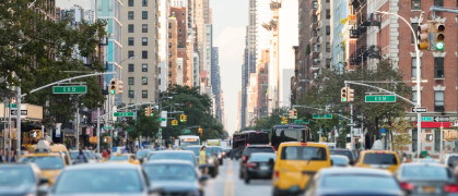 Cars in New York City.