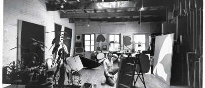 Ellsworth Kelly at his Coenties Slip Studio, New York, 1961.