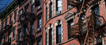 Brick apartment buildings on the lower east side.