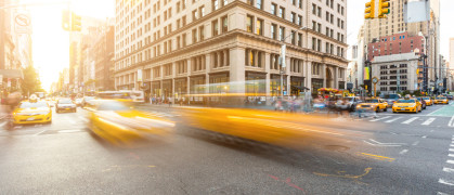 Busy Manhattan intersection