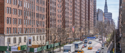 02 April 2019: Corner of W 23th Street and 10th Avenue, Manhattan, New York, USA.