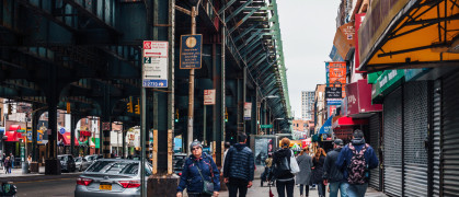 Brighton Beach, New York, under the elevated subway