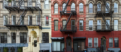 apartment buildings in the East Village neighborhood of Manhattan in New York City