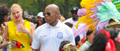 NYC Mayor Eric Adams participates in the annual West Indian Day parade in Brooklyn September 2023