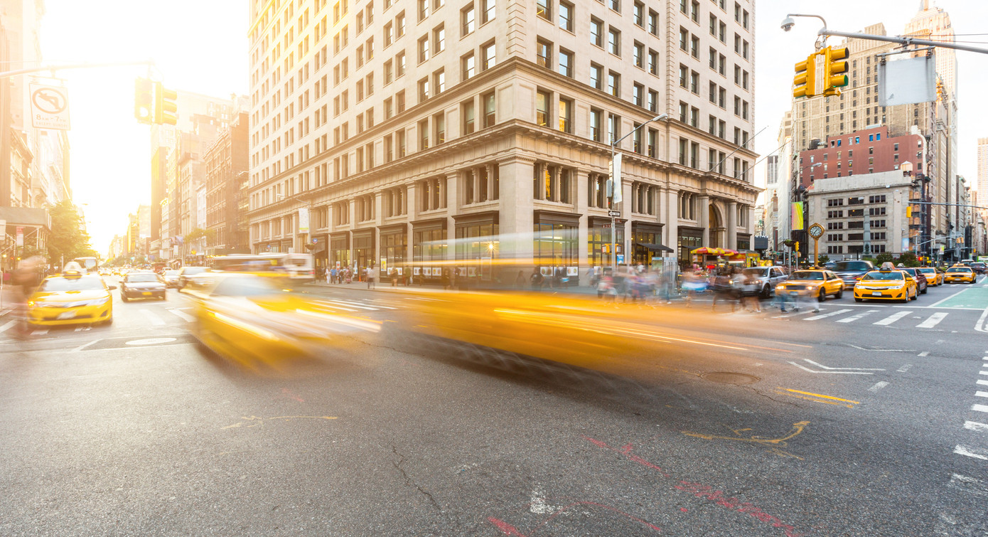 Busy Manhattan intersection